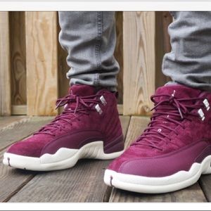 Jordan 12 Retro BG Bordeaux/Sail silver sz 5 y